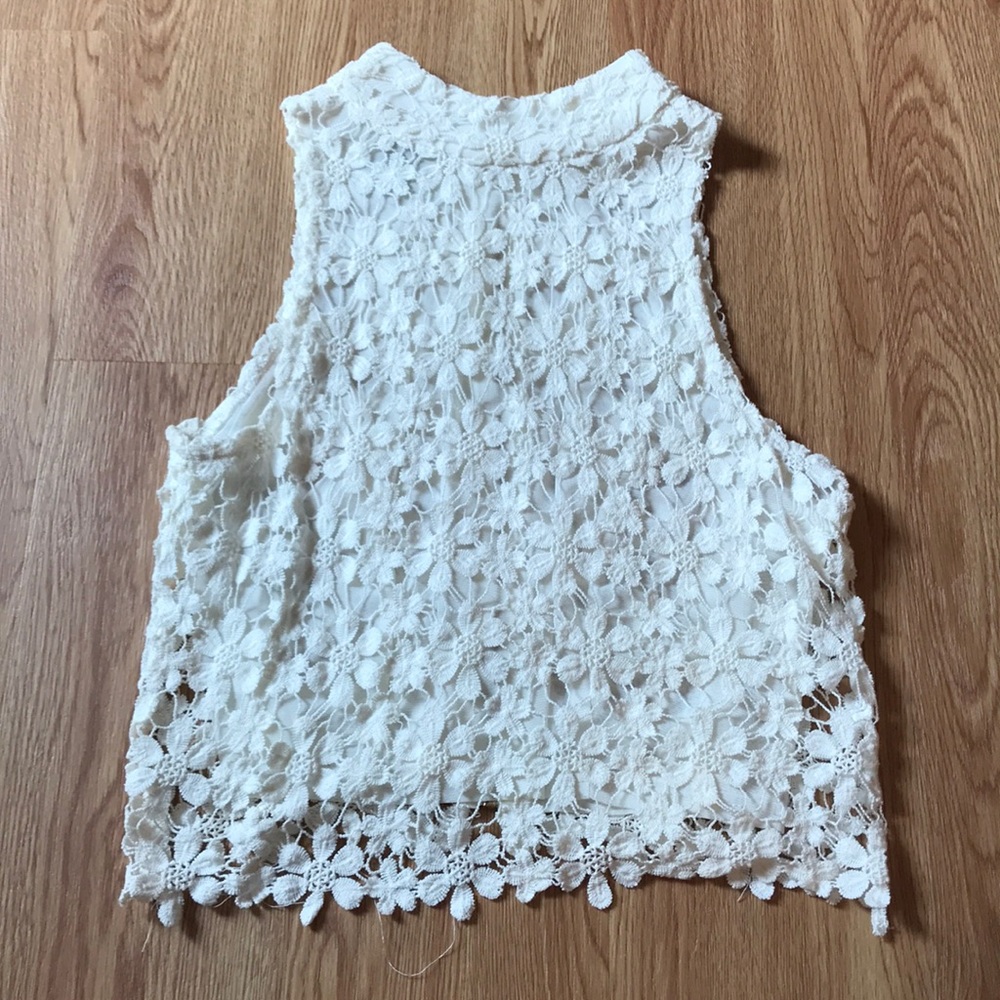 white lacey top